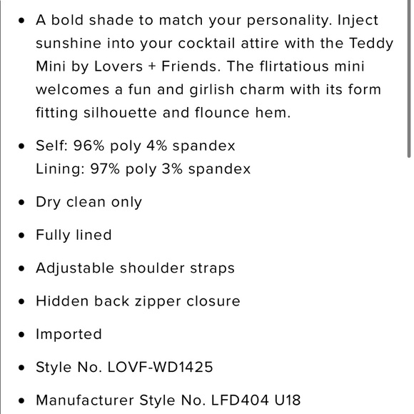 Lovers & Lemons Teddy Mini dress in Lemon Yellow Size Small - Picture 9 of 9